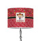 Red Western 8" Drum Lampshade - ON STAND (Poly Film)