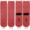 Red Western Adult Crew Socks - Double Pair - Front and Back - Apvl