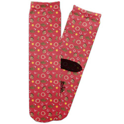 Red Western Adult Crew Socks (Personalized)