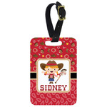 Red Western Metal Luggage Tag w/ Name or Text