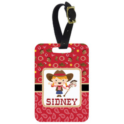 Red Western Metal Luggage Tag w/ Name or Text