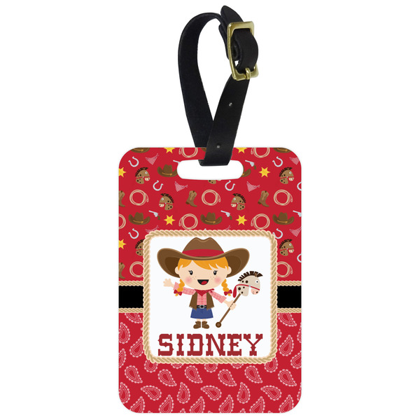 Custom Red Western Metal Luggage Tag w/ Name or Text