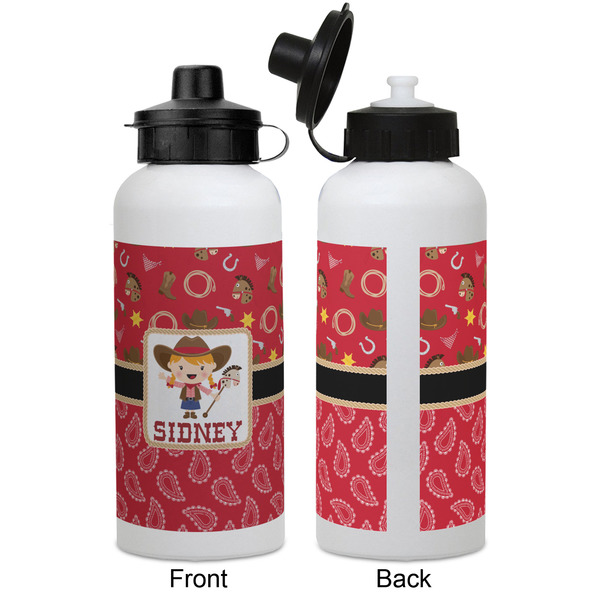 Red Western Aluminum Water Bottle - White APPROVAL