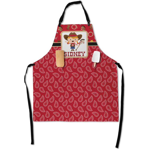Custom Red Western Apron With Pockets w/ Name or Text