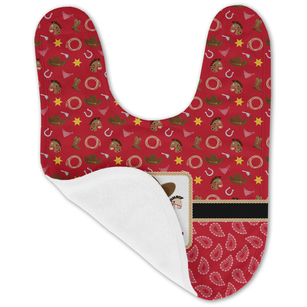 Red Western Baby Bib - AFT folded