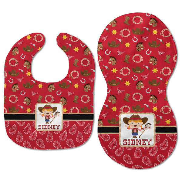 Red Western Baby Bib & Burp Set - Approval (new bib & burp)
