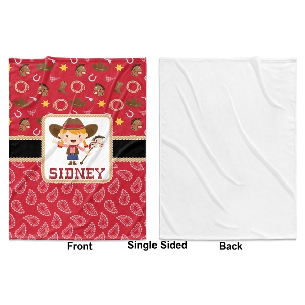 Red Western Baby Blanket (Single Side - Printed Front, White Back)