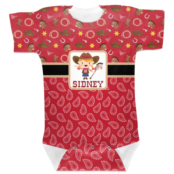 Custom Red Western Baby Bodysuit 12-18 (Personalized)