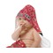Red Western Baby Hooded Towel on Child