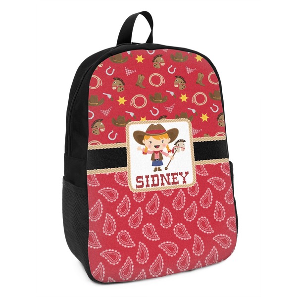 Custom Red Western Kids Backpack (Personalized)