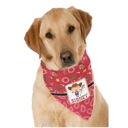 Red Western Dog Bandana Scarf w/ Name or Text