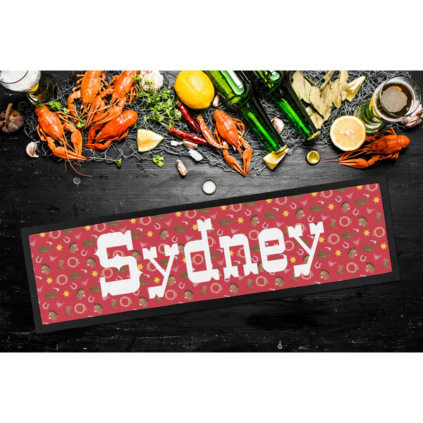 Red Western Bar Mat - Large - LIFESTYLE