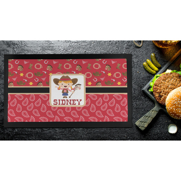 Red Western Bar Mat - Small - LIFESTYLE