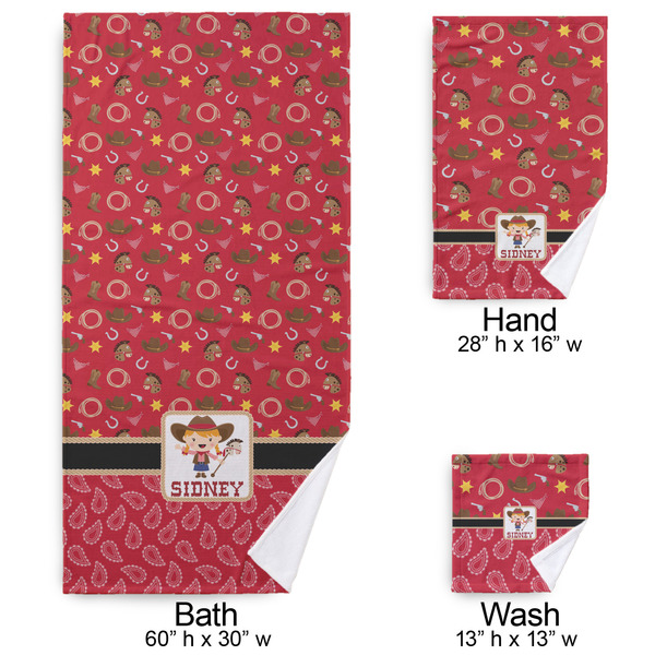 Red Western Bath Towel Sets - 3-piece - Approval