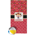 Red Western Beach Towel (Personalized)