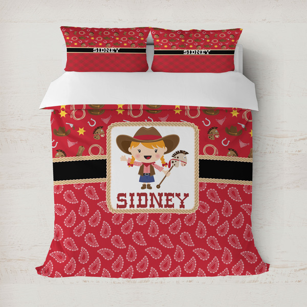 Custom Red Western Duvet Cover Set - Full / Queen (Personalized)