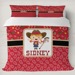 Red Western Duvet Cover Set - King (Personalized)