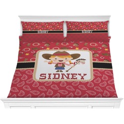 Red Western Comforter Set - King (Personalized)