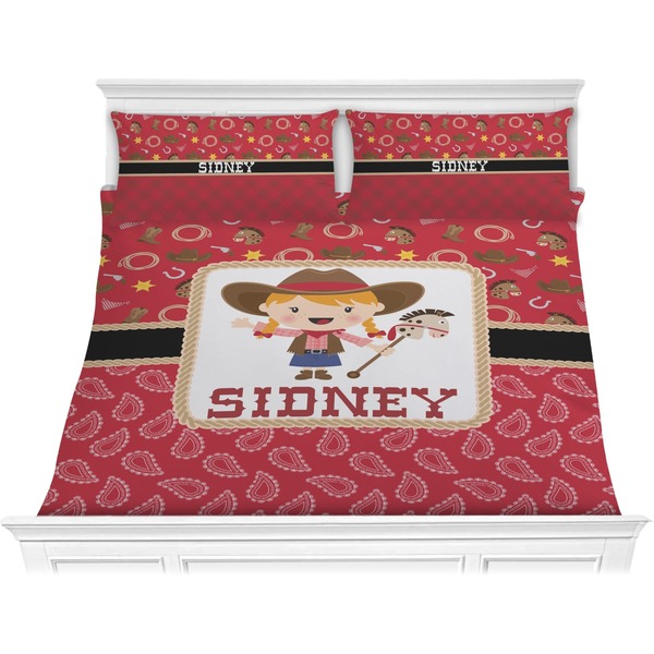 Custom Red Western Comforter Set - King (Personalized)