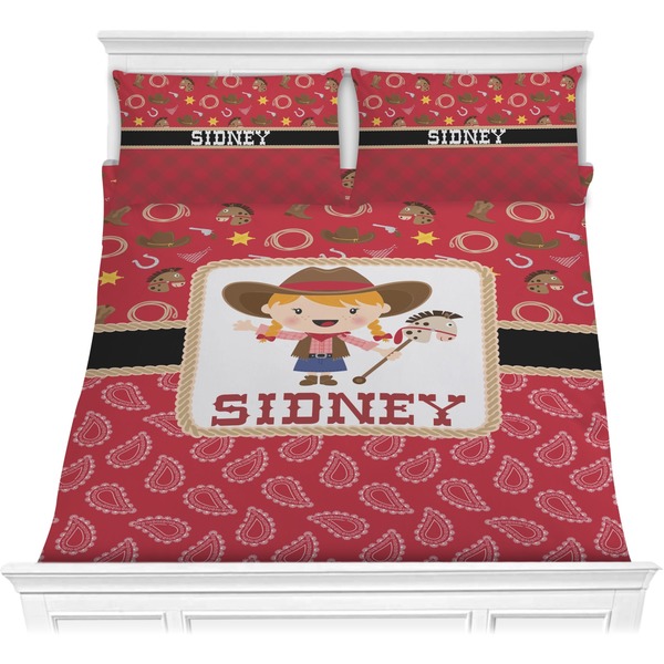 Custom Red Western Comforter Set - Full / Queen (Personalized)