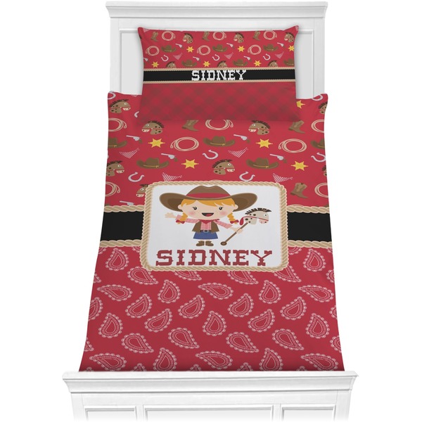Custom Red Western Comforter Set - Twin (Personalized)