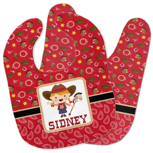 Custom Red Western Baby Bib w/ Name or Text