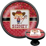Red Western Cabinet Knob (Black) (Personalized)
