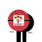 Red Western Black Plastic 4" Food Pick - Round - Single Sided - Front & Back