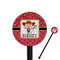 Red Western 5.5" Round Plastic Stir Sticks - Black - Single Sided (Personalized)
