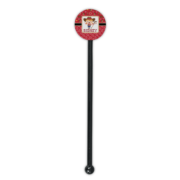 Red Western Black Plastic 5.5" Stir Stick - Round - Single Stick