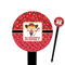 Red Western 6" Round Plastic Food Picks - Black - Double Sided (Personalized)