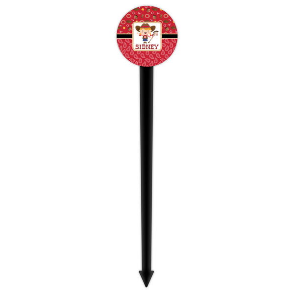 Red Western Black Plastic 6" Food Pick - Round - Single Pick