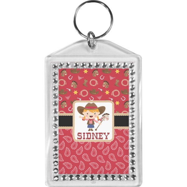 Custom Red Western Bling Keychain (Personalized)