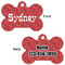 Red Western Bone Shaped Dog ID Tag - Large - Approval