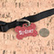 Red Western Bone Shaped Dog ID Tag - Large - In Context