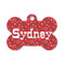 Red Western Bone Shaped Dog ID Tag - Small (Personalized)