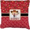 Red Western Faux-Linen Throw Pillow 20" (Personalized)