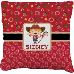 Red Western Faux-Linen Throw Pillow 26" (Personalized)