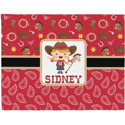 Red Western Woven Fabric Placemat - Twill w/ Name or Text