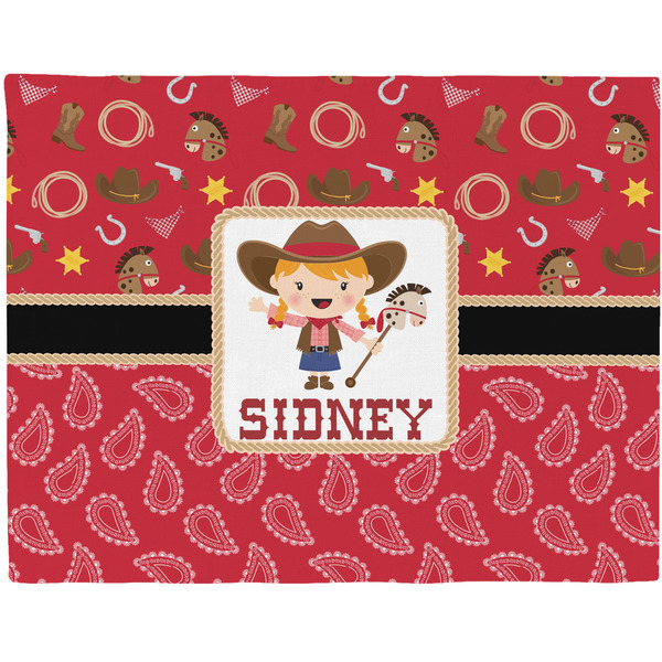 Custom Red Western Woven Fabric Placemat - Twill w/ Name or Text
