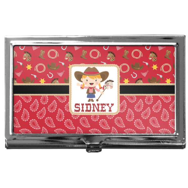 Custom Red Western Business Card Case