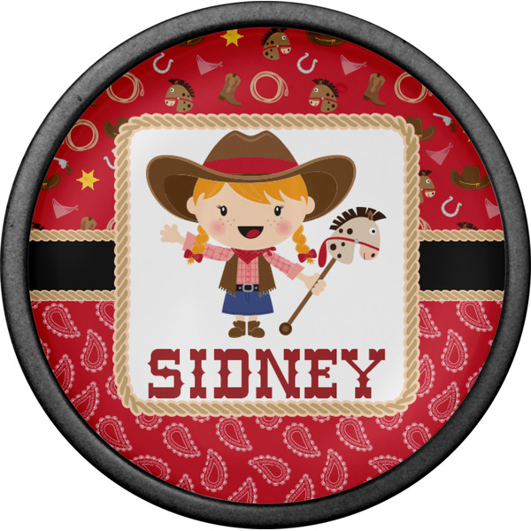 Red Western Cabinet Knob - Black - Front