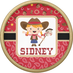 Red Western Cabinet Knob - Gold (Personalized)