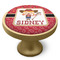Red Western Cabinet Knob - Gold - Side