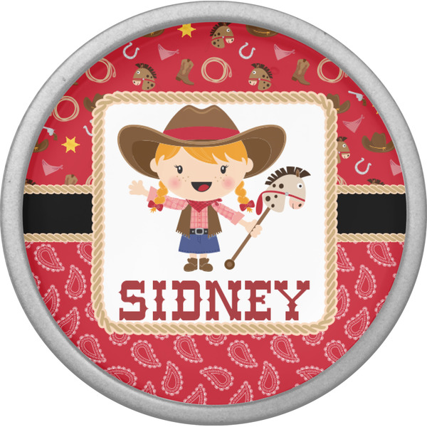 Red Western Cabinet Knob - Nickel - Front