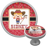 Red Western Cabinet Knob (Silver) (Personalized)
