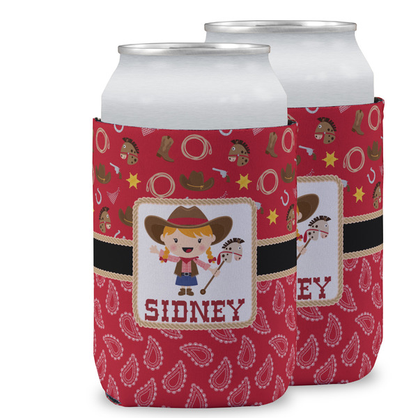 Custom Red Western Can Cooler (12 oz) w/ Name or Text