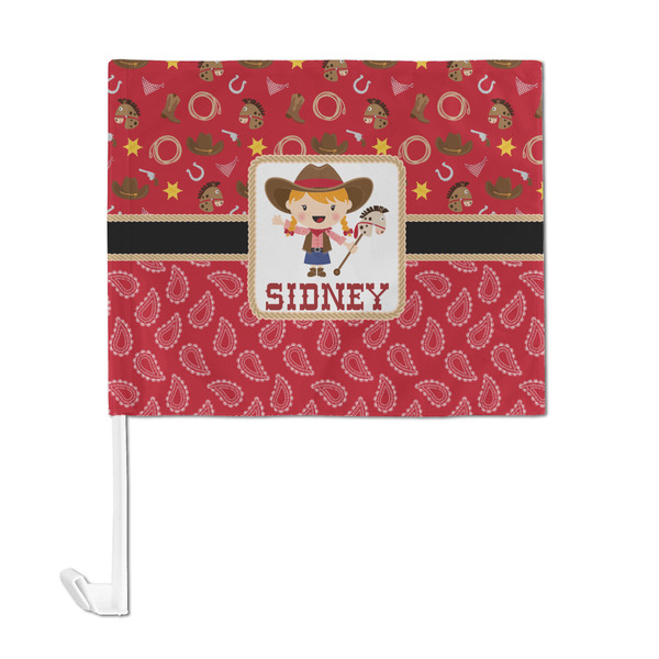 Red Western Car Flag - Large - FRONT