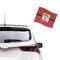 Red Western Car Flag - Large - LIFESTYLE
