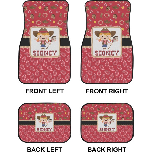 Red Western Car Floor Mats Set (2F + 2B)